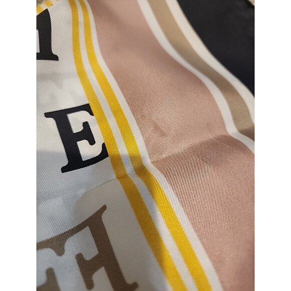 ESCADA Azure Scarf 100% Silk Large 46 x 46 square logo wrap cover shawl Italy - Picture 5 of 5